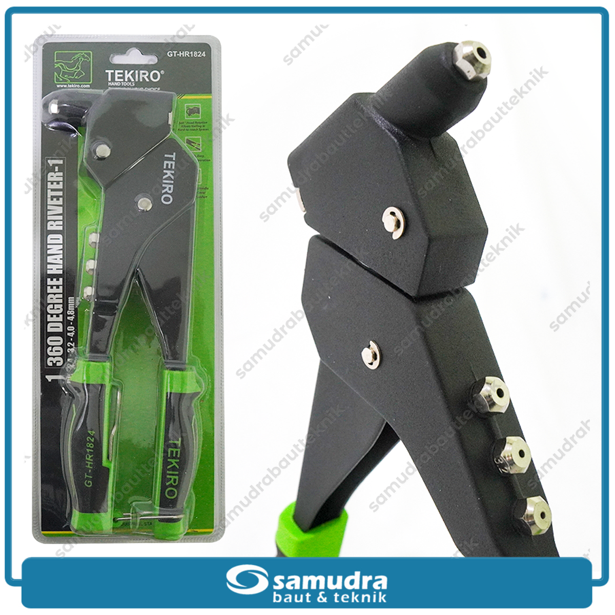 TEKIRO GT-HR1824 Tang Rivet Swivel 360 Derajat 2.4-4.8 mm