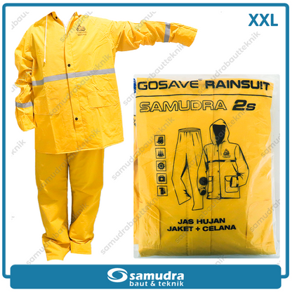 GOSAVE SAMUDRA 2S Jas Hujan Baju Celana (XXL) Kuning