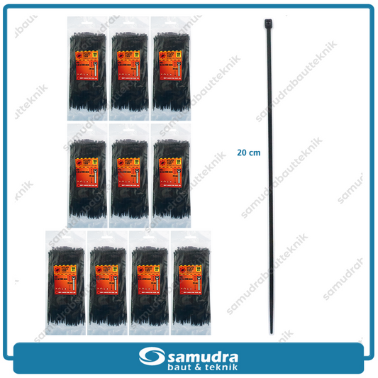 Paket 10 set JP Kabel Ties 2.5 x 200 mm Hitam