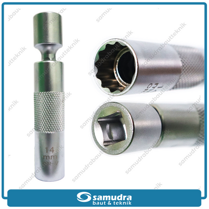 GRIPON 88-361 Mata Sok Busi Fleksibel 3/8" x 14 mm / Flexible Spark Plug Socket