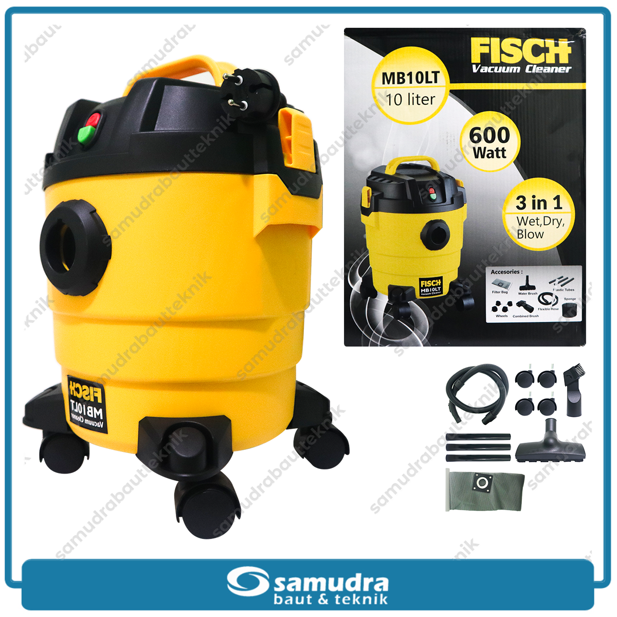 FISCH MB10LT Mesin Vacuum Cleaner Listrik 10 Liter Tabung Plastik