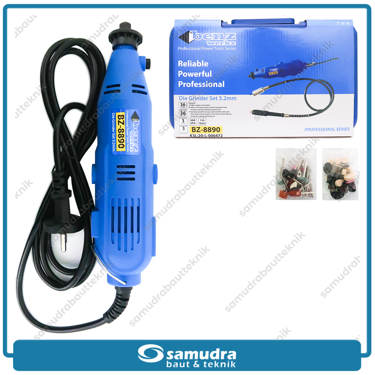 BENZ BZ-8890 Mesin Mini Grinder Set 40 pcs Box Plastik