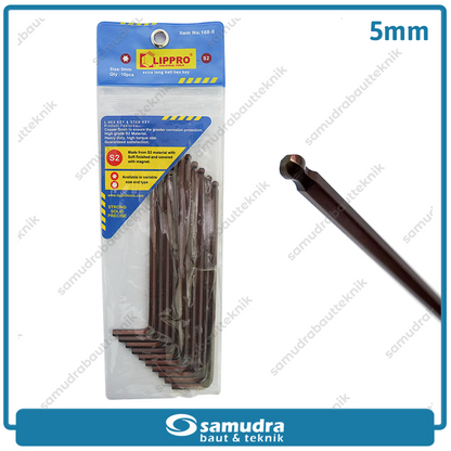 LIPPRO 168-5.0 Kunci L Panjang Extra Long Ballpoint 5 mm