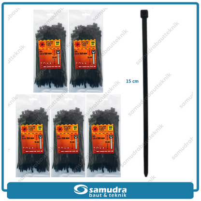 Paket 5 Set JP Kabel Ties 3.6 x 150 mm Hitam