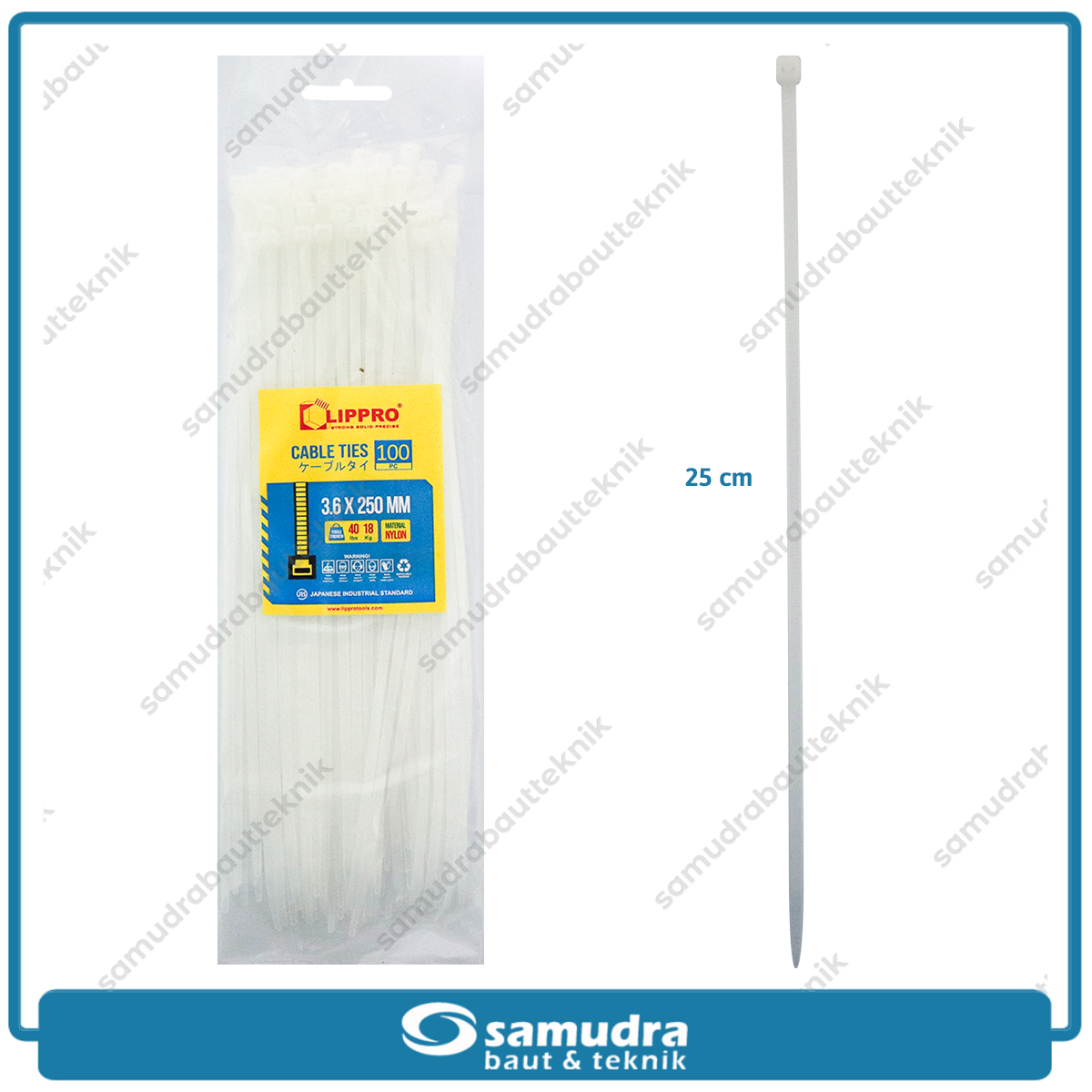 LIPPRO Kabel Ties 3.6x250 mm Putih