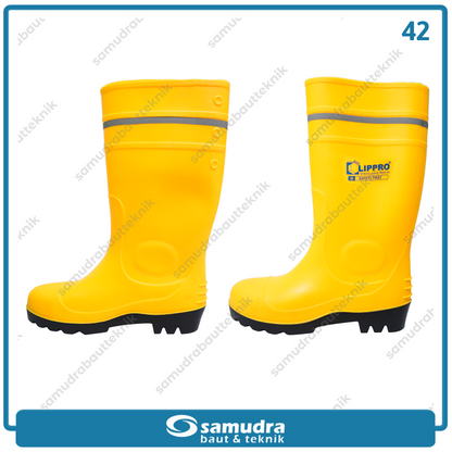 LIPPRO SB186-42 Sepatu Boots Safety Pelindung Besi No. 42