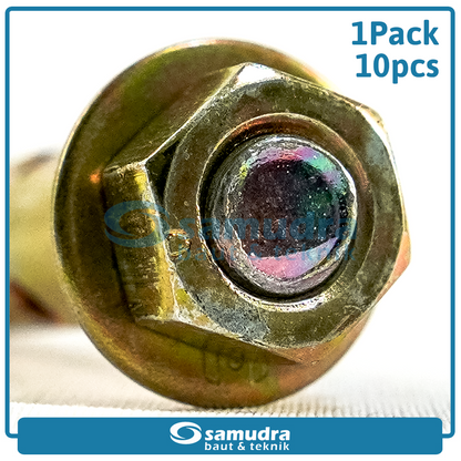 WOWO 3717 10 Pcs Dinabolt 10 X 50 Baut Beton Tembok Dynabolt M10 Skrup