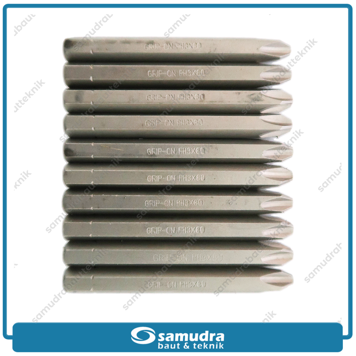 GRIP ON 84-203 Mata Obeng Ketok Ph 3 Heavy Duty Impact Set 10 Pcs