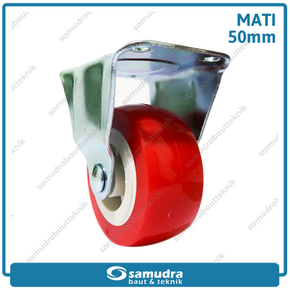 XANDER 4 pcs Roda Troli Mati 50 mm PVC Caster Lemari Etalase Trolley