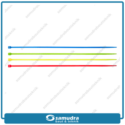 Paket 4 Set MOLLAR Kabel Ties 2.5 x 200 mm Warna Merah Kuning Hijau Biru 10 cm Tali Pengikat