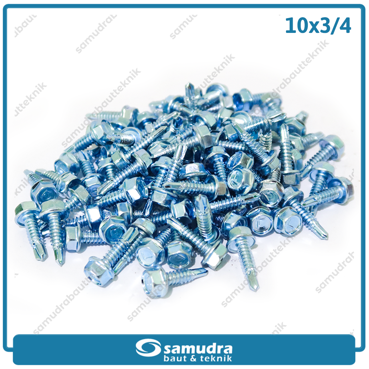 LANCIP 180 pcs Baut Baja Ringan 10 x 3/4 Sekrup Roofing Putih SDS Lion