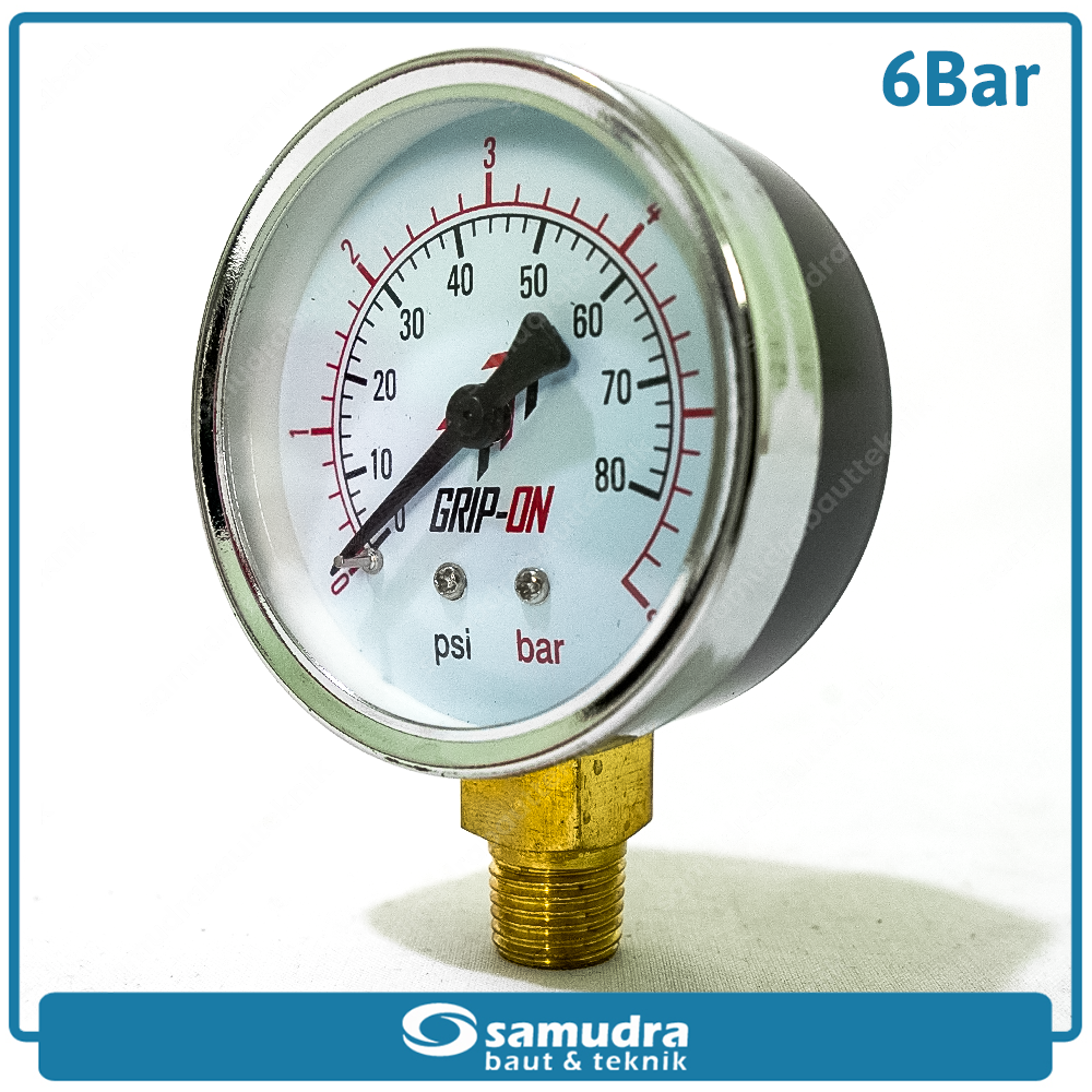 GRIPON 60-406 Alat Ukur Tekanan Angin Lonceng 6 bar