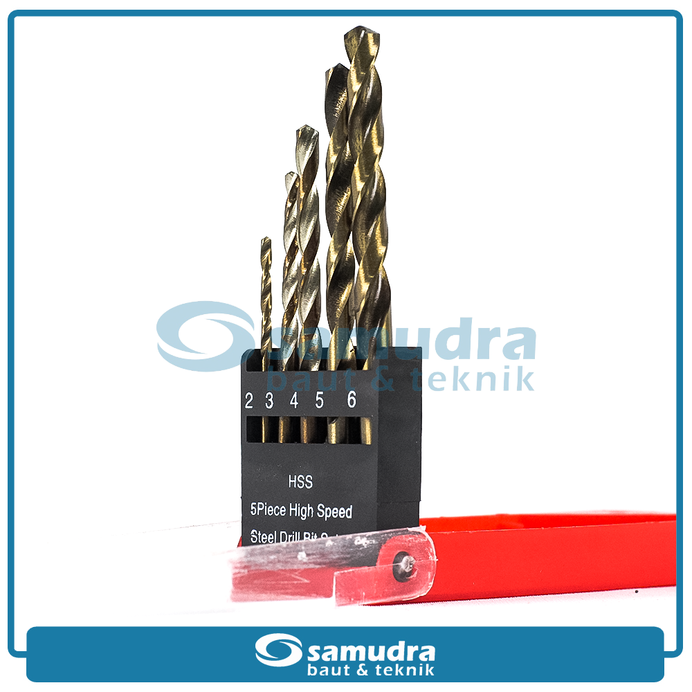 K55 K55-ER-DS-05 Mata Bor Besi Set 5 pcs (2-6 mm)