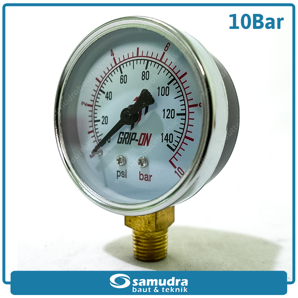 GRIPON 60-410 Alat Ukur Tekanan Angin Lonceng 10 bar