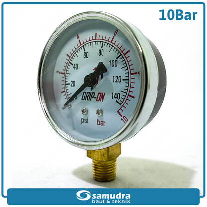 GRIPON 60-410 Alat Ukur Tekanan Angin Lonceng 10 bar