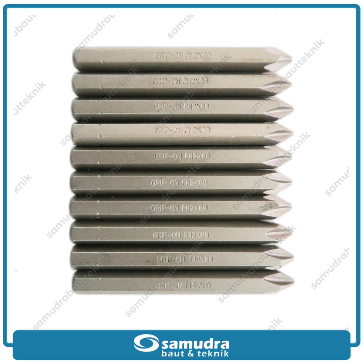 GRIP ON 84-202 Mata Obeng Ketok Ph 2 Heavy Duty Impact Set 10 Pcs