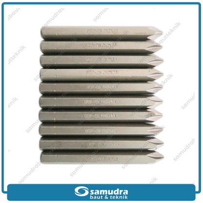 GRIP ON 84-202 Mata Obeng Ketok Ph 2 Heavy Duty Impact Set 10 Pcs