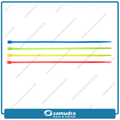 Paket 4 Set MOLLAR Kabel Ties 2.5 x 150 mm Warna Merah Kuning Hijau Biru 10 cm Tali Pengikat