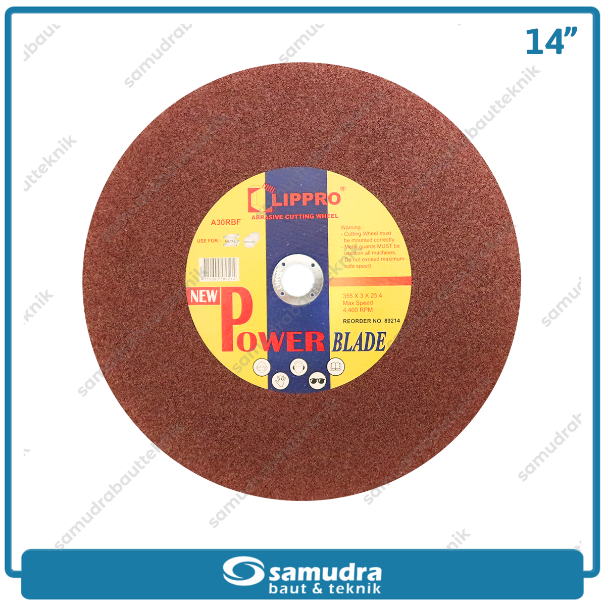 LIPPRO 89214 Mata Gerinda Potong Besi 14" / Cut Off Wheel Power Blade