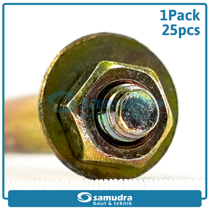 WOWO 2523 25 Pcs Dinabolt 6 X 61 Baut Beton Tembok Dynabolt M6 Skrup