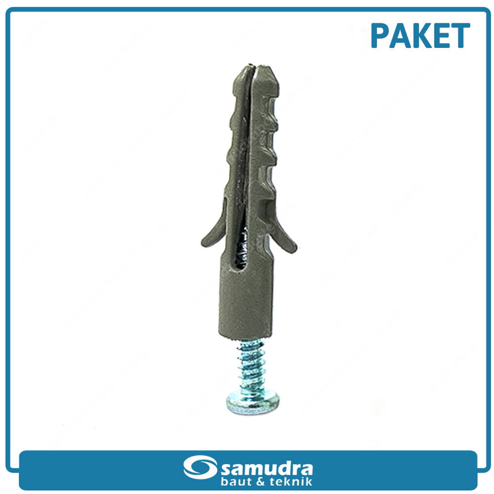 PAKET JP S8 Angkur Skrup 100 Pcs Lubang Beton Dinding Bata Ringan Baut
