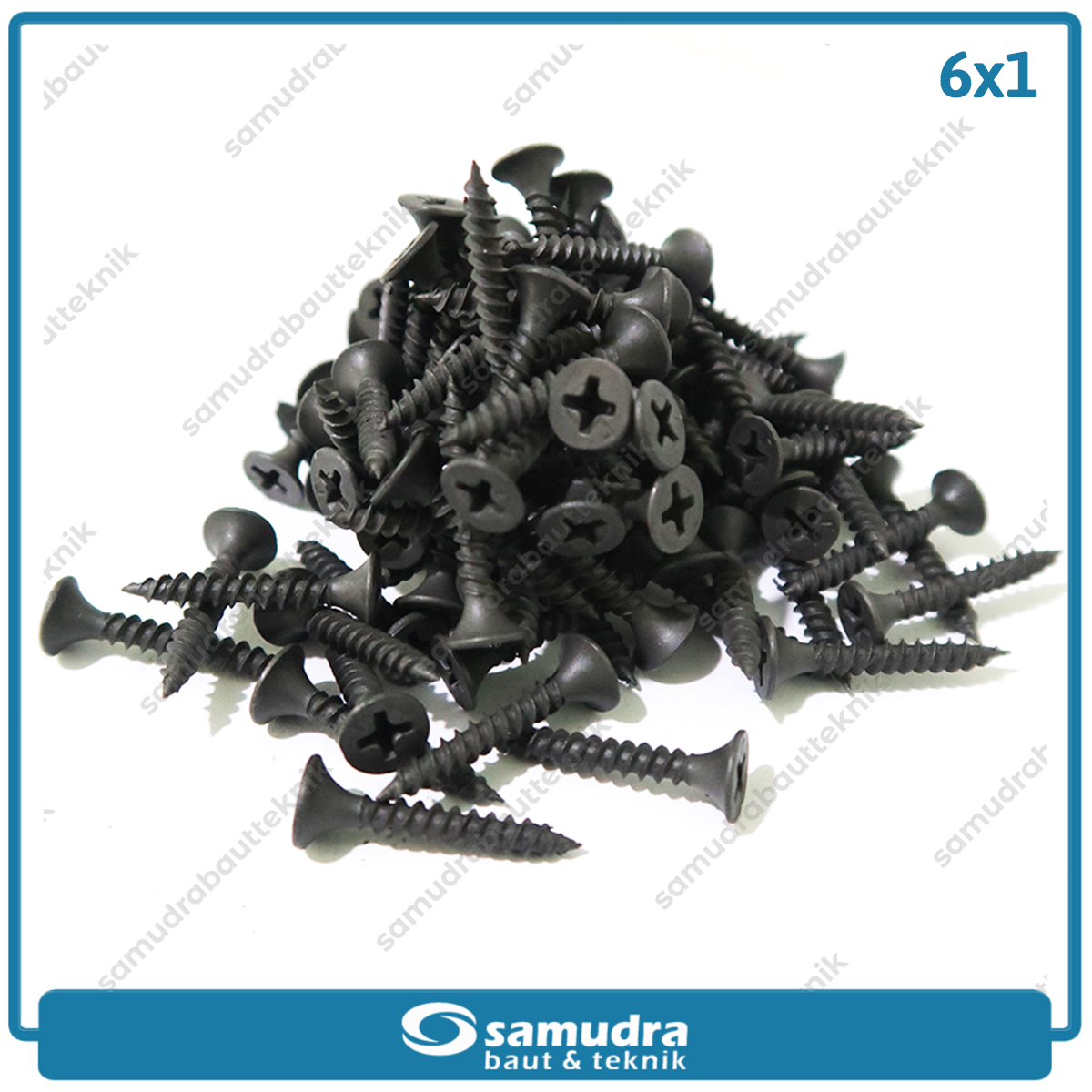 LANCIP 800 pcs Baut Gypsum 6 x 1 Sekrup Drywall Hitam 2.5 cm Kayu Lion