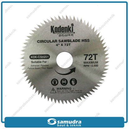 KODENKI KDK-CSH201 Circular Saw Blade HSS 4" x 72T