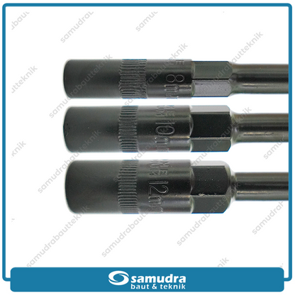 Paket 6 Set LIPPRO Kunci Sok T Hitam 8-19 mm Sock Shock Socket Wrench