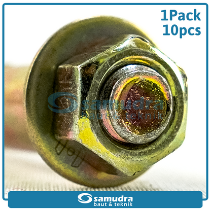 WOWO 3730 10 Pcs Dinabolt 10 X 77 Baut Beton Tembok Dynabolt M10 Skrup