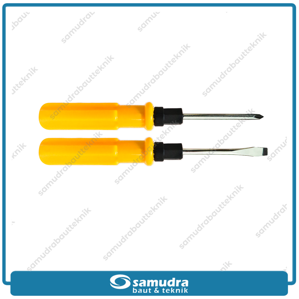 KTP 1 Pak 24 Pcs Obeng 2 Way Gagang Plastik Plus Minus Screwdriver