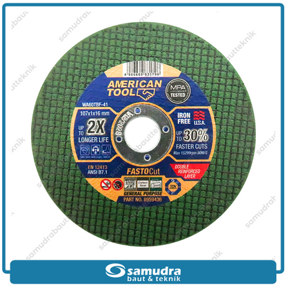 AMERICANTOOL 8959436-G 1 Pak 50 pcs FASTOCUT GREEN Mata Gerinda Potong Besi 4" Hijau