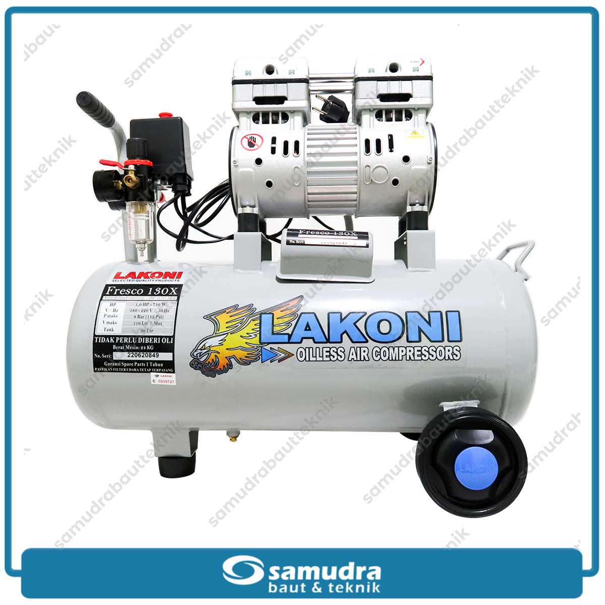 LAKONI FRESCO-130X Mesin Kompresor Listrik Oilless 1 HP 30 Liter