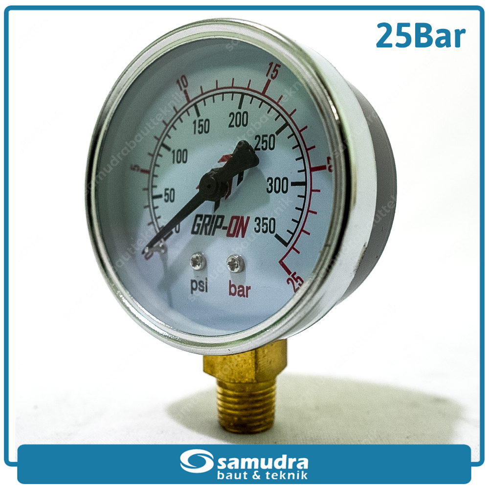 GRIPON 60-425 Alat Ukur Tekanan Angin Lonceng 25 bar