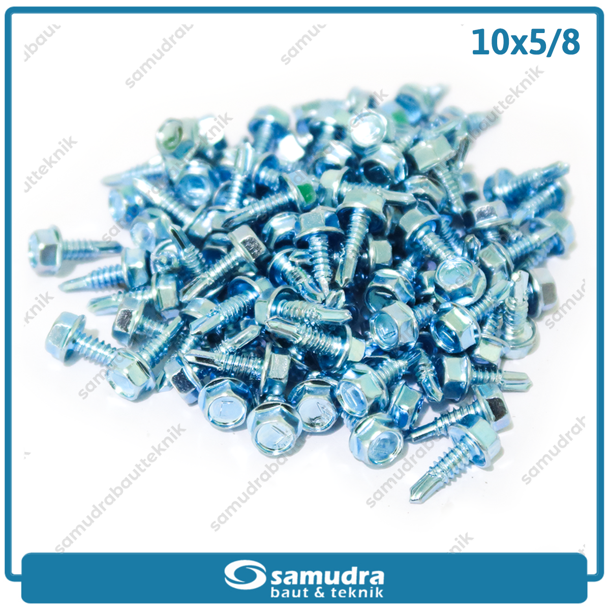 LANCIP 200 pcs Baut Baja Ringan 10 x 5/8 Sekrup Roofing Putih SDS Lion