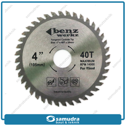 BENZ BZ-7045 Mata Gerinda Potong Kayu 4"x40T / Circular Saw Blade
