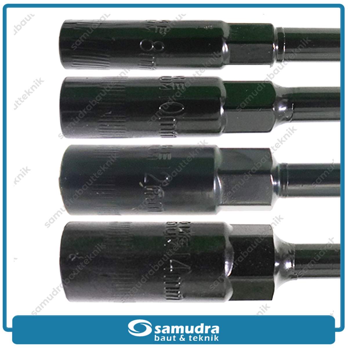 Paket 4 Set SABETZU Kunci Sok T Hitam 8-10-12-14 mm Sock Shock Socket Wrench Alat Buka Baut Mur