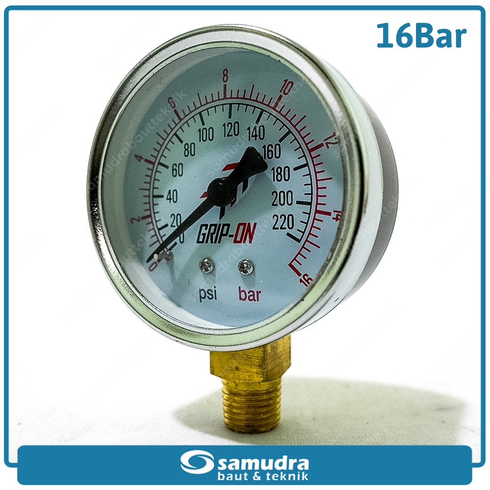 GRIPON 60-416 Alat Ukur Tekanan Angin Lonceng 16 bar