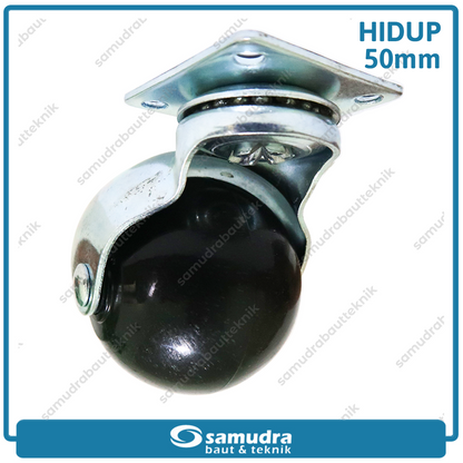 XANDER 4 pcs Roda Bulat Hidup 50 mm PVC Caster 2" Etalase Sofa Kursi