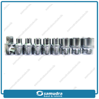 AMTOOL AMT8859012 Kunci Sok Set 10 pcs 6PT 8-24 mm Box Plastik