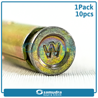 WOWO 3124 10 Pcs Dinabolt 8 X 65 Baut Beton Tembok Dynabolt M8 Skrup