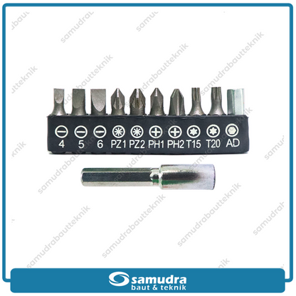 SABETZU FBS82.200 Selang Flexible Shaft Mata Obeng Set 12 pcs