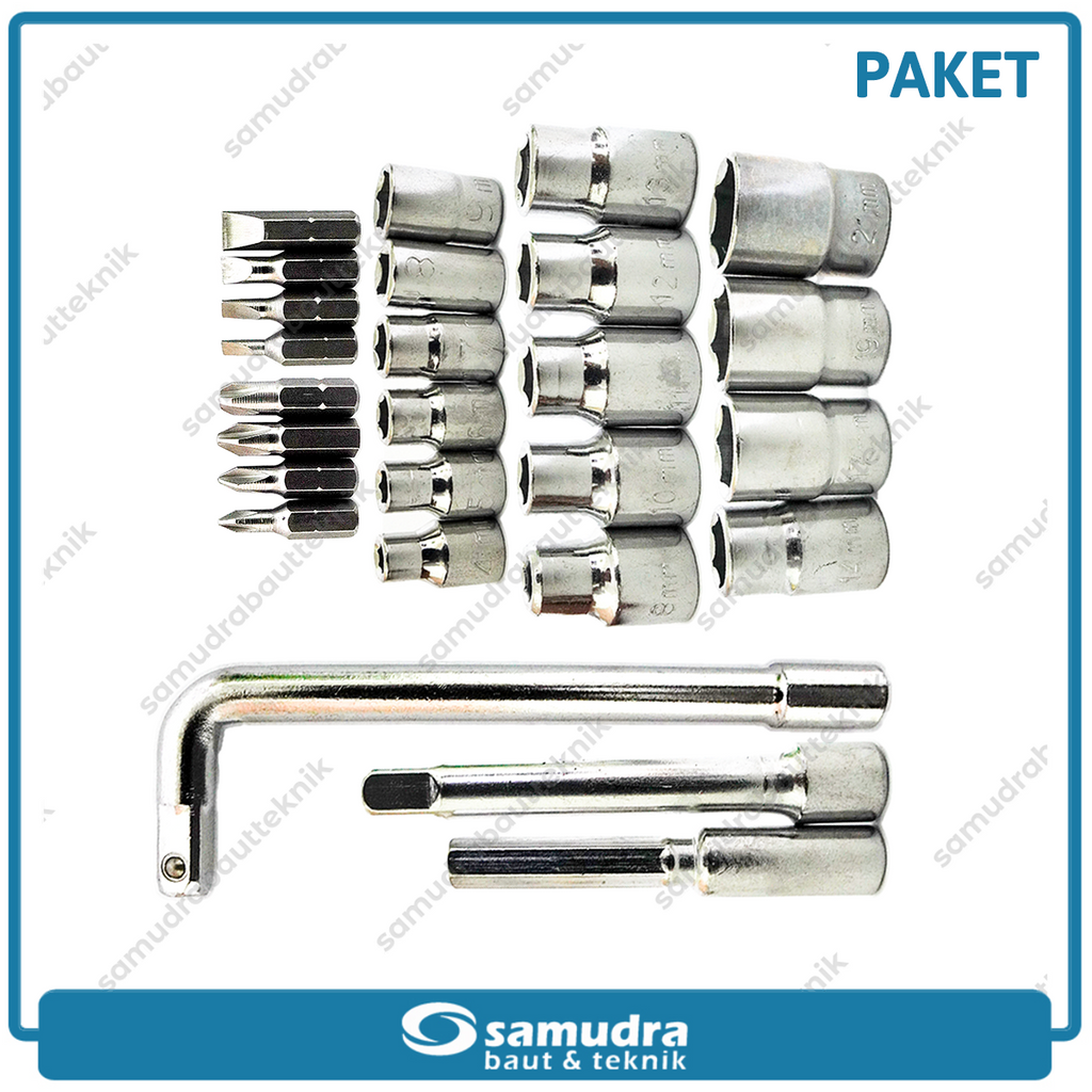 [PAKET] 3 Set TEKIRO Kunci Shock T 8-14 + Sok Set 27 pcs + Ring Pas 11