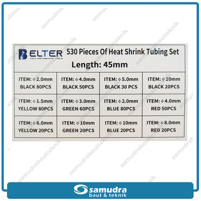 BELTER HS530 Isolasi Bakar Set 530 pcs / Heat Shrink Tubing