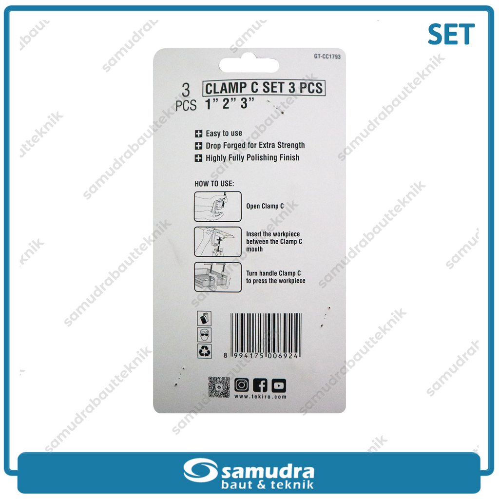 TEKIRO GT-CC1793 Klem C Set 3 pcs