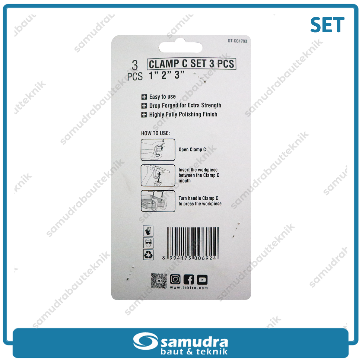 TEKIRO GT-CC1793 Klem C Set 3 pcs