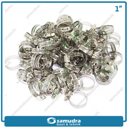 LIPPRO Klem Selang 1" Inch Ss Hose Clamp Taiwan - Isi 100 Pcs