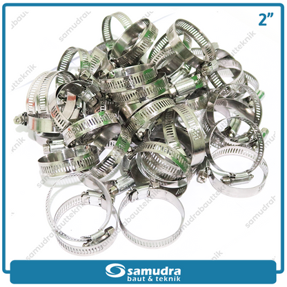 LIPPRO Klem Selang 2" Inch Ss Hose Clamp Taiwan - Isi 50 Pcs