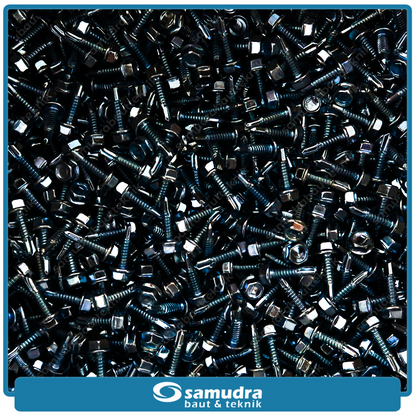 LION 5.000 pcs Sekrup Baja Ringan 10 x 19 Baut Roofing Putih 3/4 SDS Self Drilling Screw