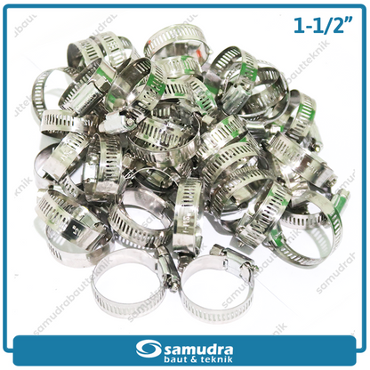 Klem Selang LIPPRO 1-1/2" Inch Ss Hose Clamp Taiwan - Isi 50 Pcs