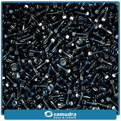 LION 6.000 pcs Sekrup Baja Ringan 10 x 16 Baut Roofing Putih 5/8 SDS Self Drilling Screw